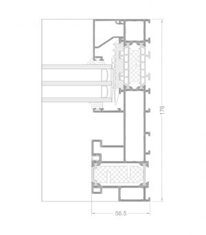 Sección transversal del marco del  ULTRAGLIDE Monorail