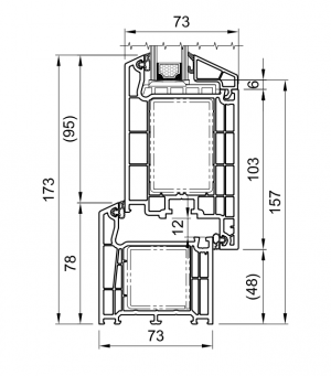 Querschnitt von Tür 73 HP1230, HP1550