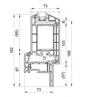 Sección de la puerta Bluevolution 73 PERFECT HO1110,HP1550 Renovación 35 mm