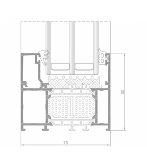 Prierez oknom Genesis 75 (GN011)