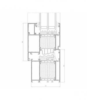 Sección tranvensal Genesis 75 ventanas (GN013 +GN022)